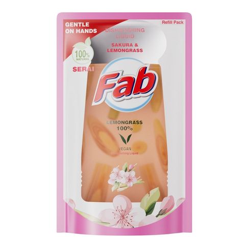 Fab Dishwashing Liquid Sakura & Lemongrass Refill Pack 850ml