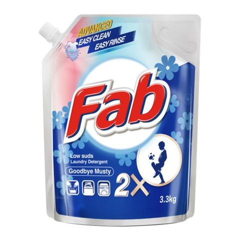 Fab Laundry Liquid Detergent Goodbye Musty Refill Pack 3.3kg