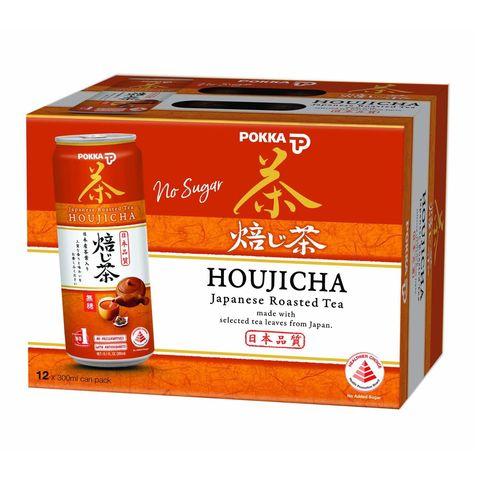 [Carton] Pokka Japanese Roasted Tea Houjicha (No Sugar) 12 x 300ml (Recyclable)