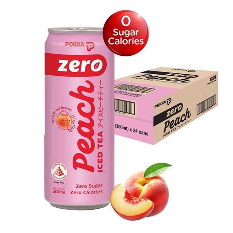 [Carton] Pokka Zero Sugar Peach Iced Tea 12 x 300ml (Recyclable)