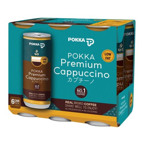 Pokka Premium Cappuccino Coffee 6 x 240ml (Recyclable)