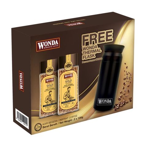 Wonda Instant Coffee Gold Jar (Free Thermal Flask) 2 x 100g