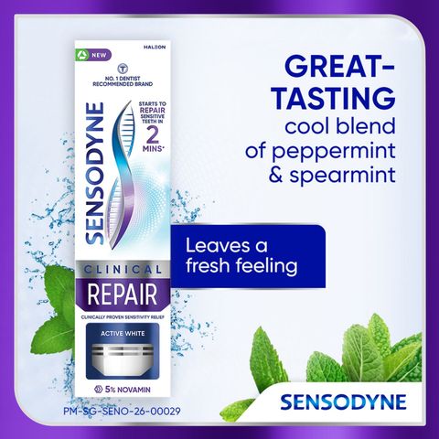 Sensodyne Clinical Repair Sensitivity Relief, Cleaning and Whitening Toothpaste Active White 100g