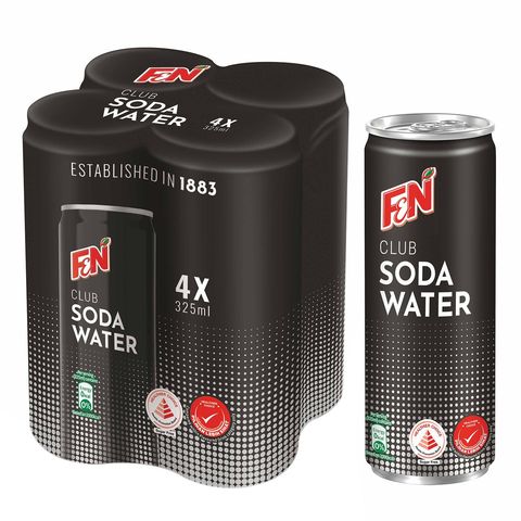 F&N Club Soda Water 4 x 325ml (Recyclable)