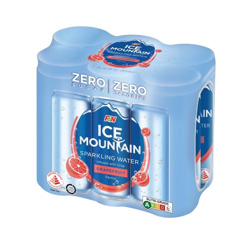 Ice Mountain Sparkling Water Grapefruit 6 x 325ml (Recyclable)