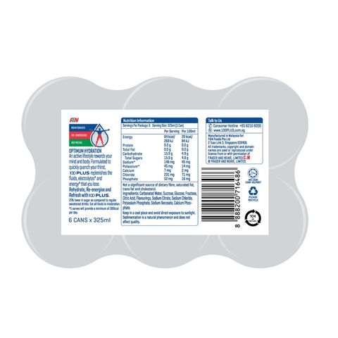 100PLUS Original Isotonic Drink 6 x 325ml (Recyclable)