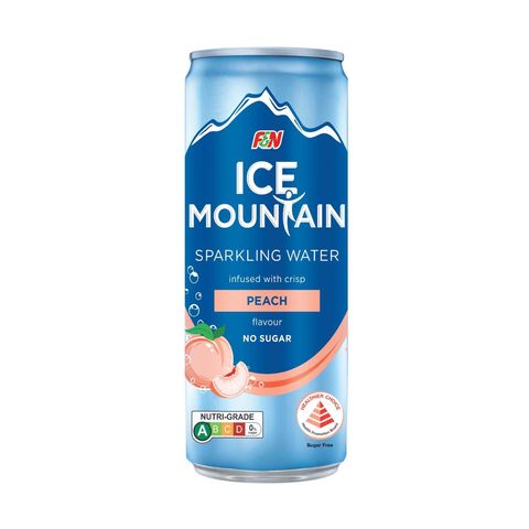 Ice Mountain Sparkling Water Peach 6 x 325ml (Recyclable)
