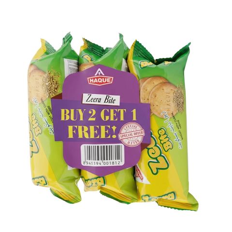 (Buy 2 Get 1 Free) Haque Zeera Bite Biscuit 80g