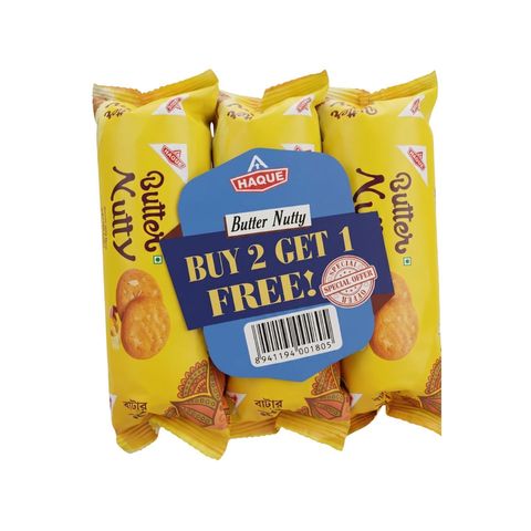 (Buy 2 Get 1 Free) Haque Butter Nutty Biscuit 80g