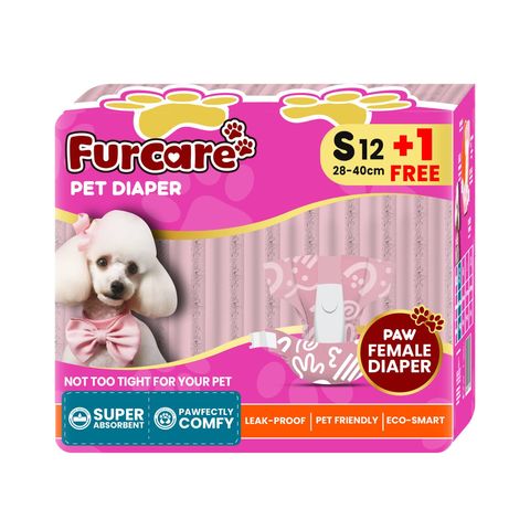Furcare Female Diaper Small (12 Pieces + 1 Free Pad) 13 Pieces