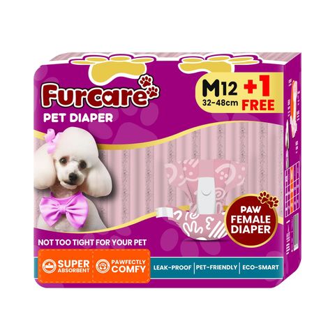 Furcare Female Diaper Medium (12 Pieces + 1 Free Pad) 13 Pieces