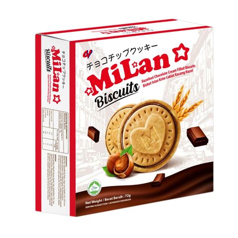 Milan Hazelnut Chocolate Cream Filled Biscuits 72g