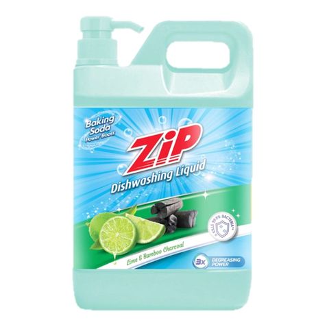 Zip Dishwashing Liquid Lime & Bamboo Charcoal with Baking Soda Power Boost 1.8kg