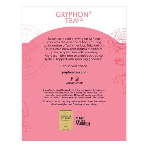 Gryphon Tea Co. Pearl of The Orient with Lychee 4 x 250ml (Recyclable)