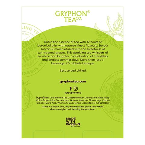 Gryphon Tea Co. Muscat Beauty with White Grape 4 x 250ml (Recyclable)