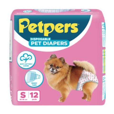 Petpers Pet Diapers Small 12 Pieces