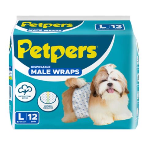 Petpers Male Wraps Large 12 Pieces