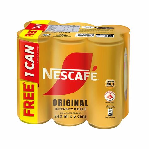 Nescafe Original (Low Fat Milk) Coffee 6 x 240ml (Recyclable)