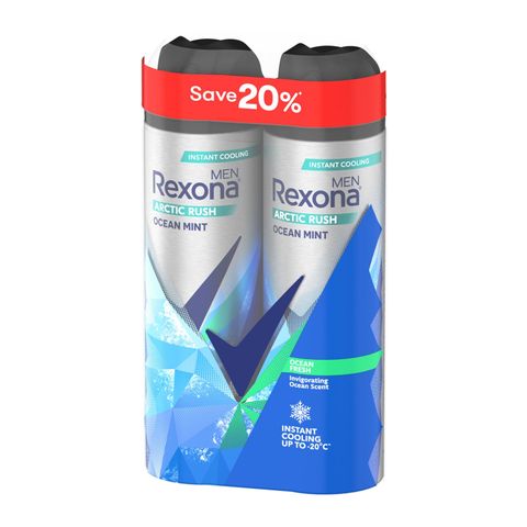 Rexona Men Deodorant Spray Arctic Ocean Mint (Twin Pack) 2 x 135ml