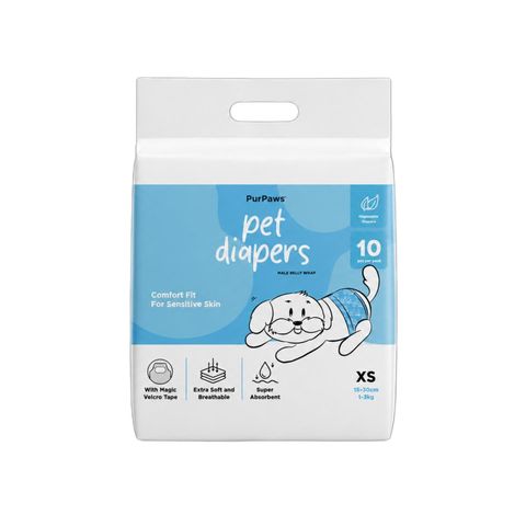 Purpaws Diapers Male XS 10 Pieces