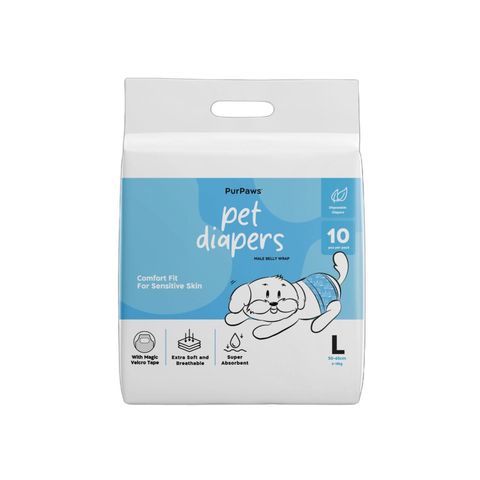 Purpaws Diapers Male L 10 Pieces