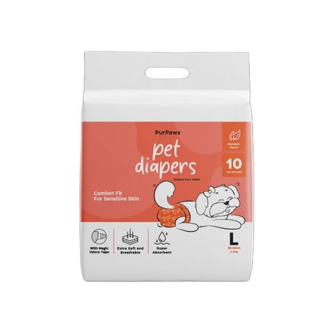 Purpaws Diapers Female L 10 Pieces
