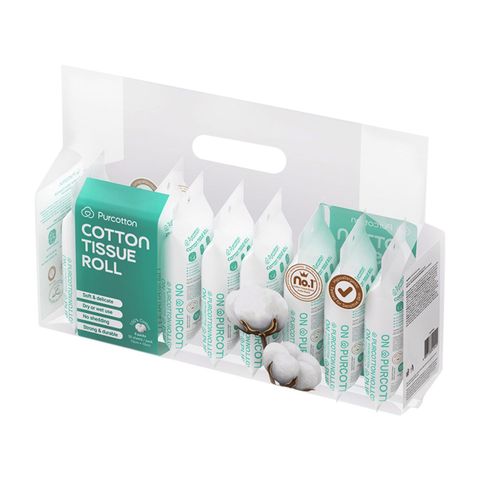 Purcotton Cotton Tissue Roll Packs 8 x 50 Sheets