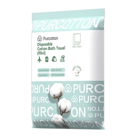 Purcotton Disposable Cotton Bath Towel Mini 1 Piece
