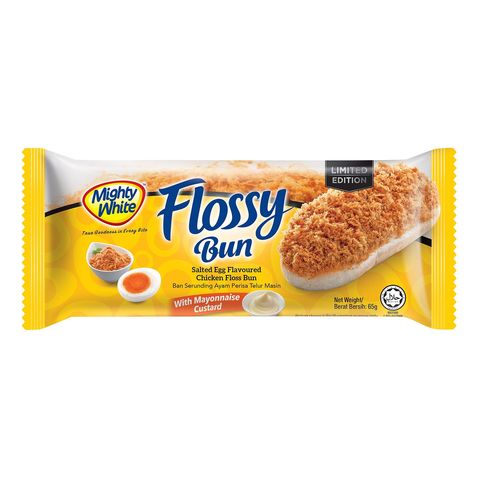 Mighty White Salted Egg Chicken Floss Bun 65g
