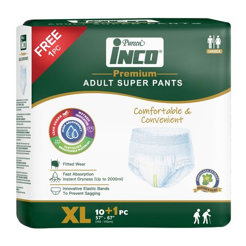 Pureen Inco Premium Adult Super Pants Extra Large 11 Pieces