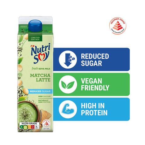 Nutrisoy Fresh Soya Milk Matcha Latte Reduced Sugar 946ml