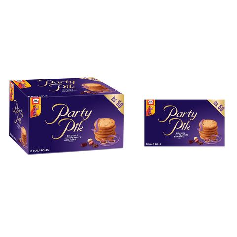 Peek Freans Party Pik Biscuits Peanuts & Raisins Half Rolls 8 Pieces