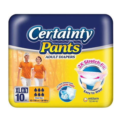 Certainty Lightweight Adult Diaper Pants XLarge 10 Pieces