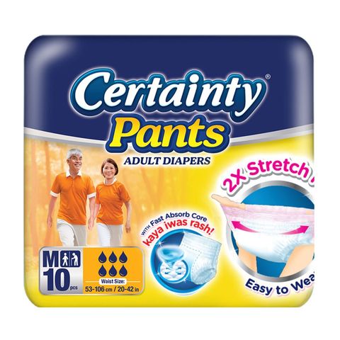 Certainty Lightweight Adult Diaper Pants Medium 10 Pieces