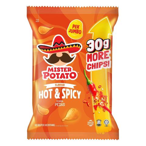 Mister Potato Chips Hot & Spicy (+30g Promo) 140g