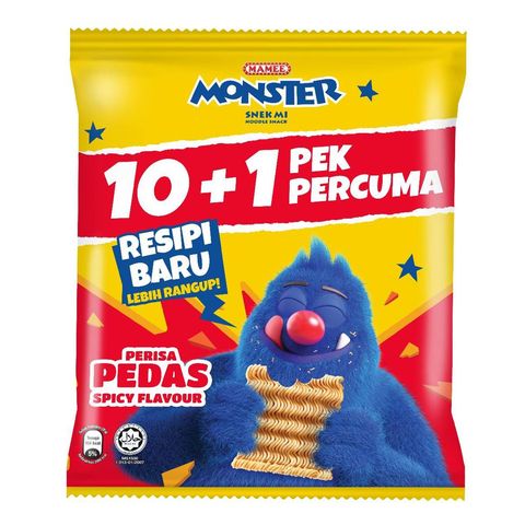 Mamee Monster Family Hot & Spicy Pack 11 x 20g