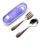 Miniso Cartoon Portable Flatware Set (Fork and Spoon)(Purple) 1 Piece