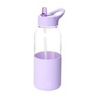 Miniso Plastic Water Bottle with Handle and Solid Color Sleeve 1000ml (Purple) 1 Piece