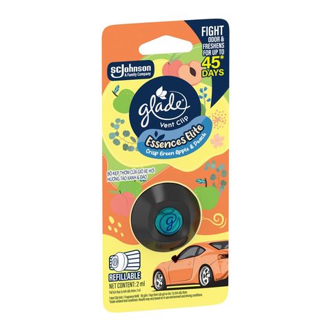 Glade Car Vent Perfume Air Freshener Starter Essences Elite Crisp Green Apple & Peach 2ml