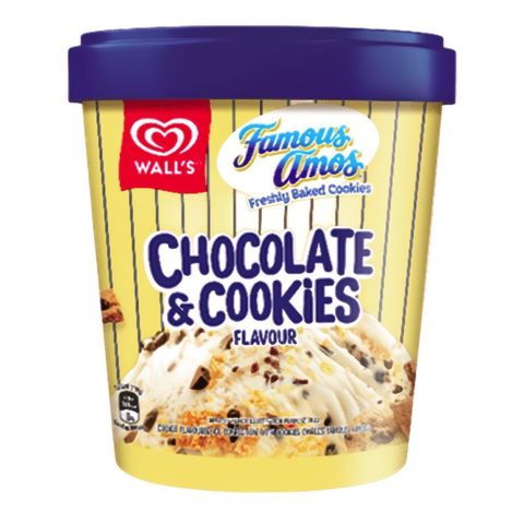 Wall's Famous Amos Chocolate & Cookie Tub 750ml