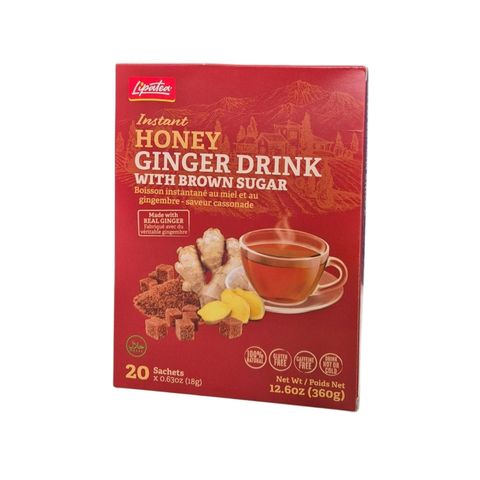 Lipatea Instant Honey Ginger Drink with Brown Sugar 20 x 18g