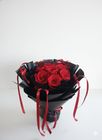 Deep Red Ribbon 7 Preserved Roses 1 Bouquet