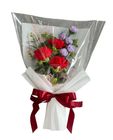 Crochet Bouquet 3 Roses with Rose Spray & Artificial Flowers 1 Bouquet